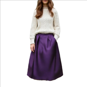 Pendleton Vintage Pure Virgin Wool Purple Midi Fully Lined 2 Side Pockets Skirt